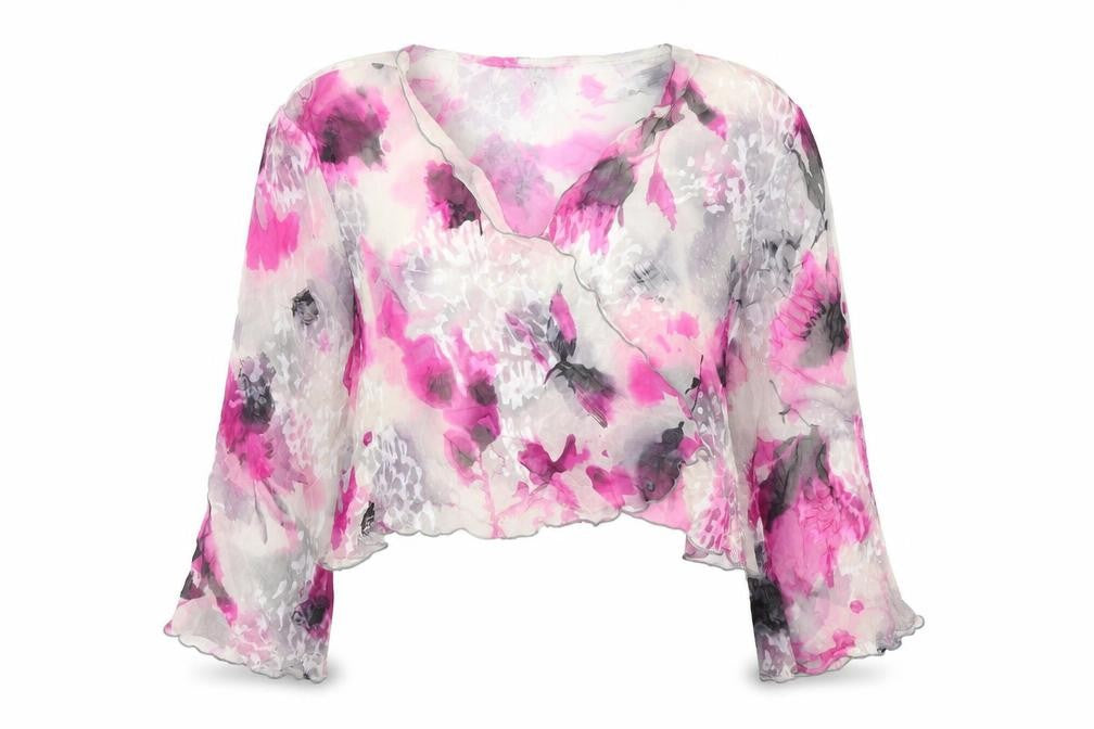 Allison Womens Pink Geometric Polyester Basic Blouse Size 16 V-Neck