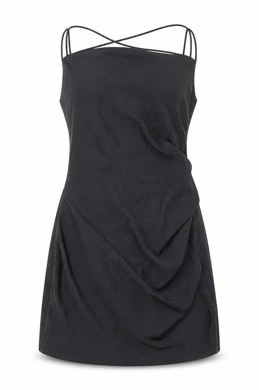 Zara Womens Black Polyester A-Line Size M Cowl Neck Zip