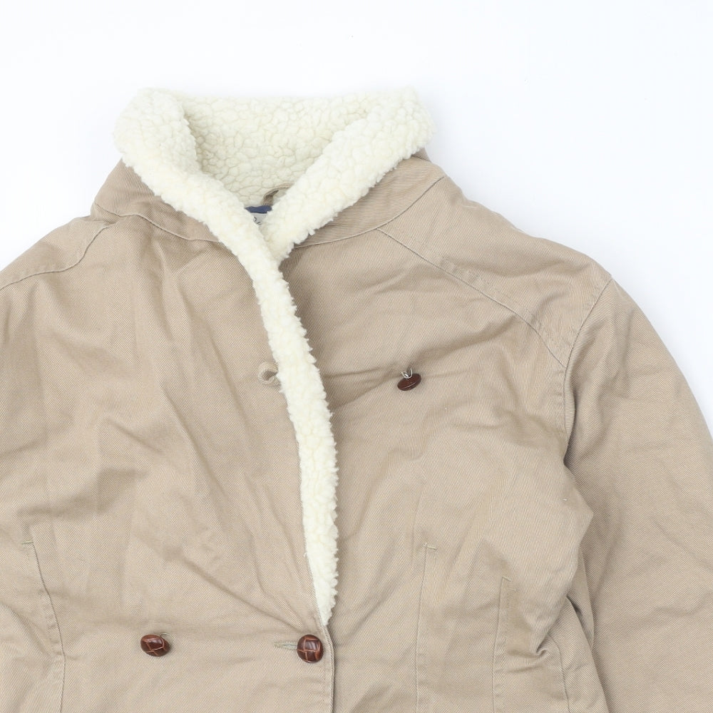 NEXT Womens Beige Jacket Coat Size M Button