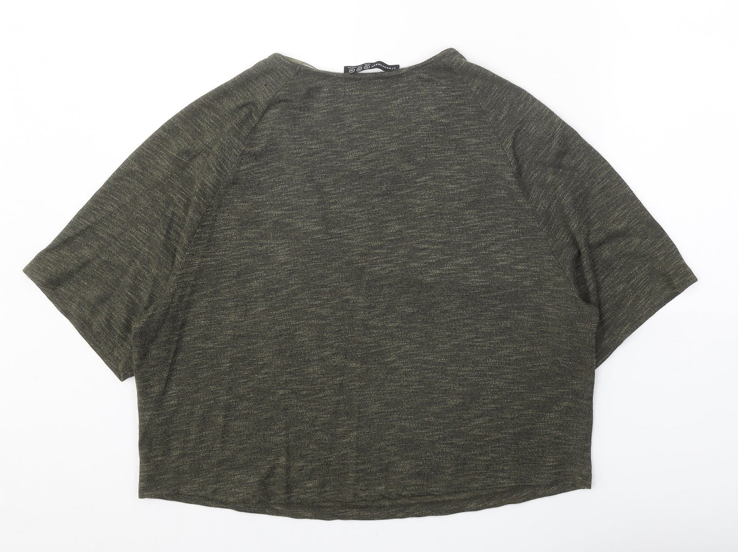 Atmosphere Womens Green Viscose Basic T-Shirt Size 10 Round Neck