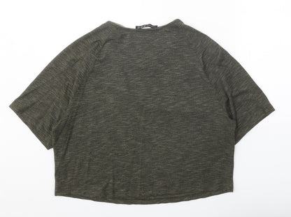 Atmosphere Womens Green Viscose Basic T-Shirt Size 10 Round Neck