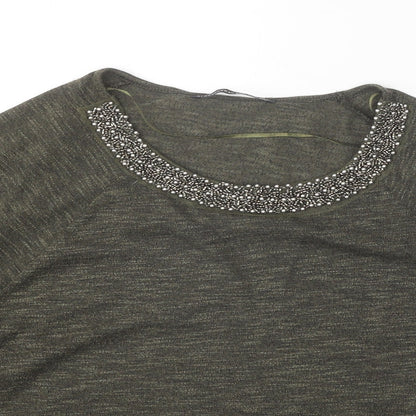 Atmosphere Womens Green Viscose Basic T-Shirt Size 10 Round Neck