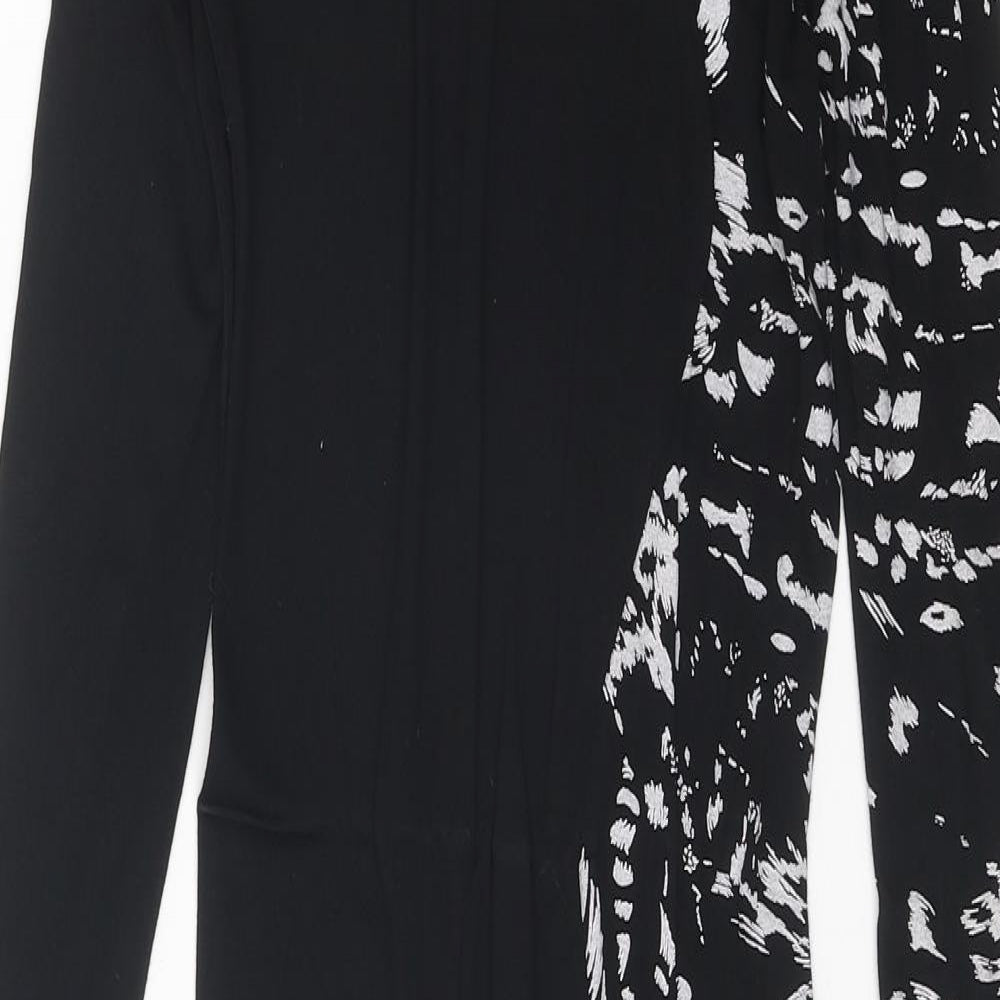 Club L Womens Black Geometric Viscose Bodycon Size 8 Round Neck Pullover