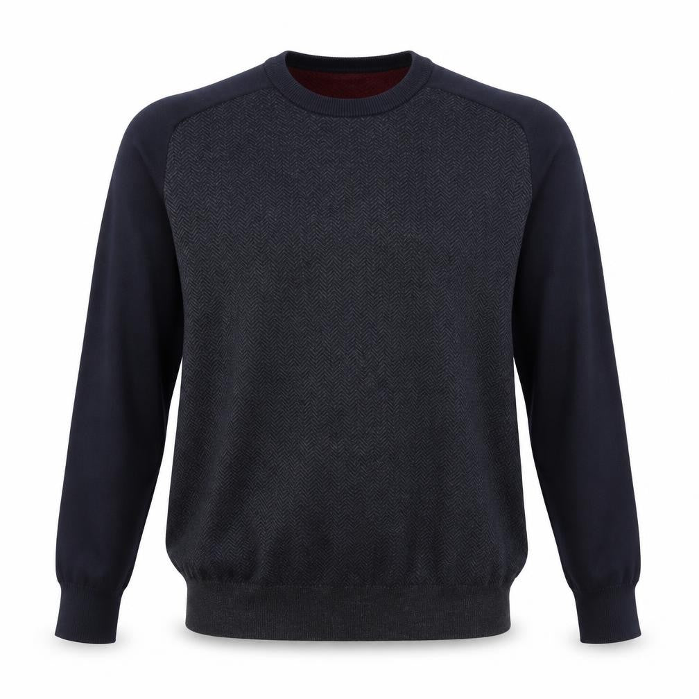 Easy Mens Grey Crew Neck Cotton Pullover Jumper Size M Long Sleeve