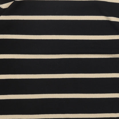 Julipa Womens Black Square Neck Striped Acrylic Pullover Jumper Size 12