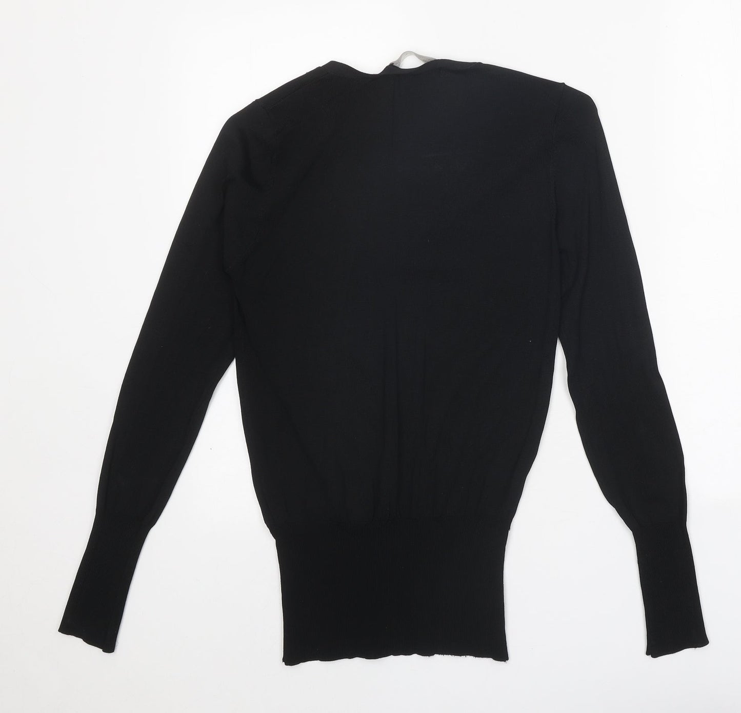 Zara Womens Black Viscose Basic Blouse Size S V-Neck