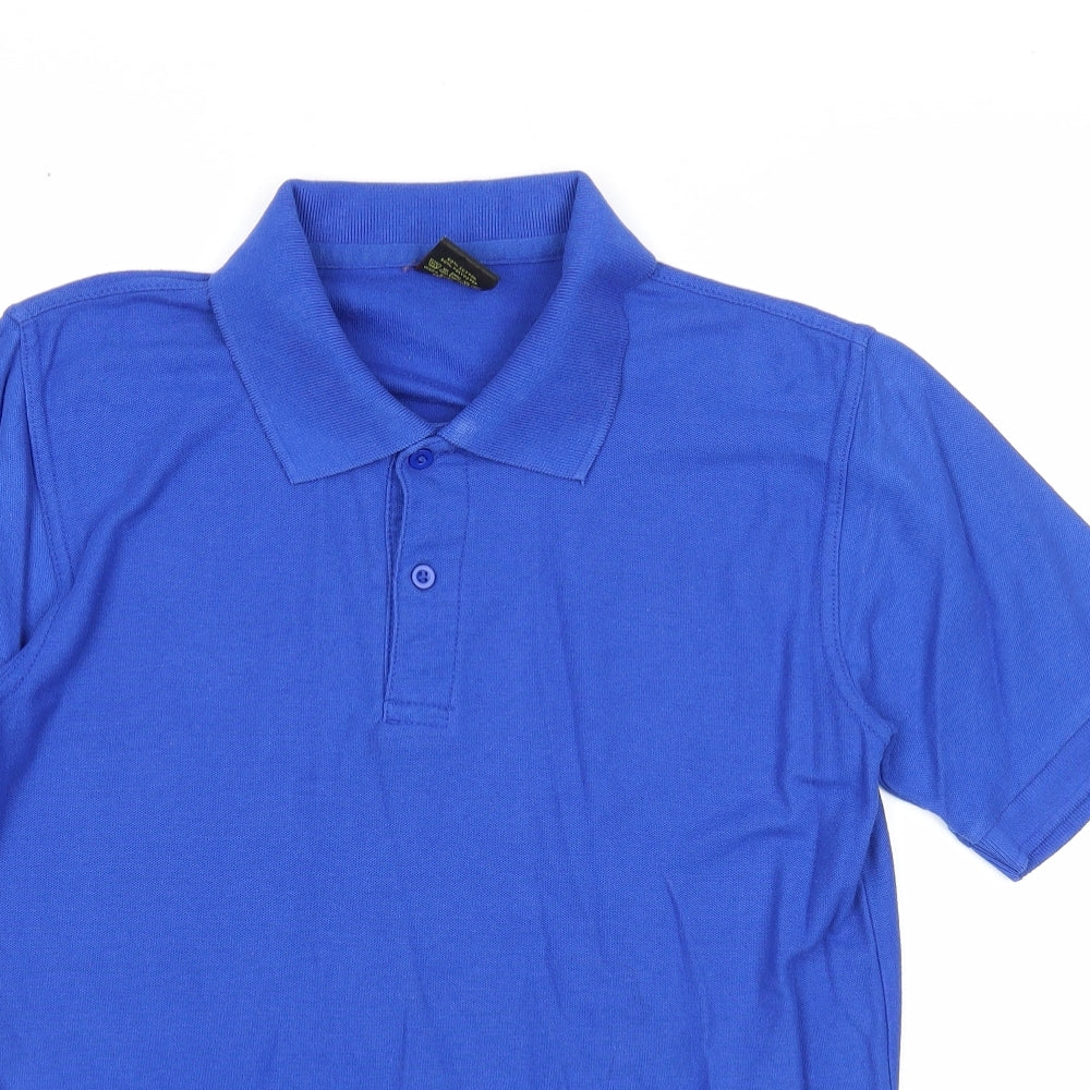 Stars & Stripes Womens Blue Cotton Basic Button-Up Size S Collared