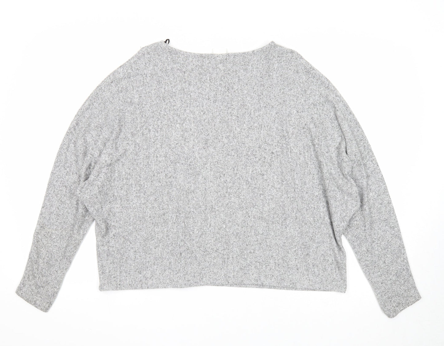 H&M Womens Grey Scoop Neck Viscose Pullover Jumper Size L