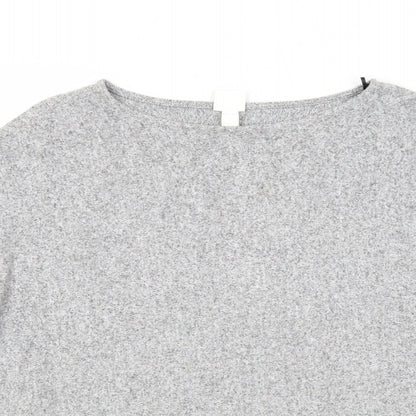 H&M Womens Grey Scoop Neck Viscose Pullover Jumper Size L