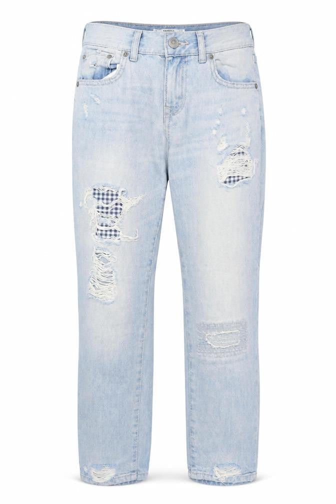 Mango Womens Blue Cotton Straight Jeans Size 4 Regular Zip