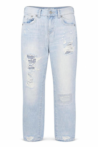 Mango Womens Blue Cotton Straight Jeans Size 4 Regular Zip