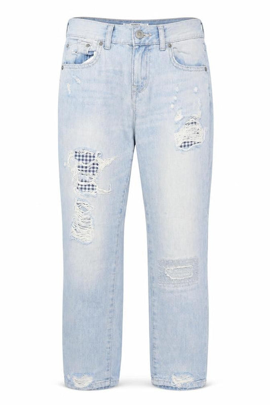 Mango Womens Blue Cotton Straight Jeans Size 4 Regular Zip