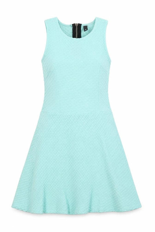 Divided Womens Blue Cotton A-Line Size 6 Scoop Neck Zip