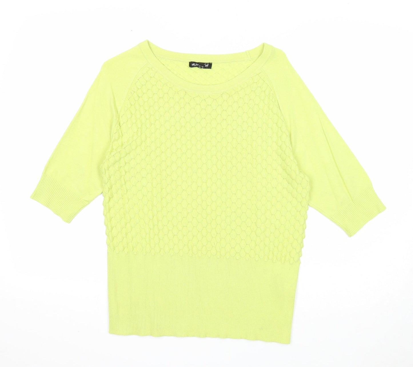 Marble Womens Green Round Neck Viscose Pullover Jumper Size 14