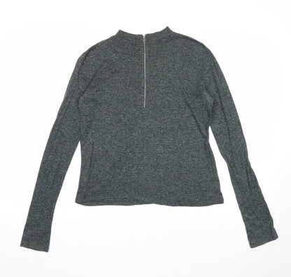 Atmosphere Womens Grey Polyester Basic T-Shirt Size 6 Round Neck