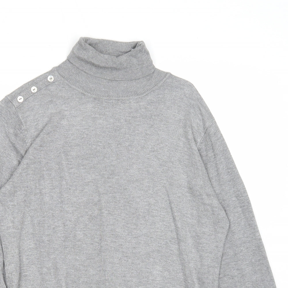 Gerard Womens Grey Roll Neck Viscose Pullover Jumper Size 10