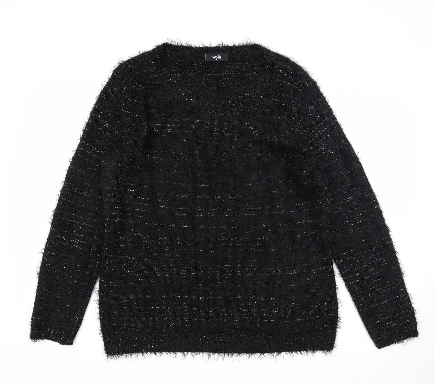 Wallis Womens Black Round Neck Acrylic Pullover Jumper Size M