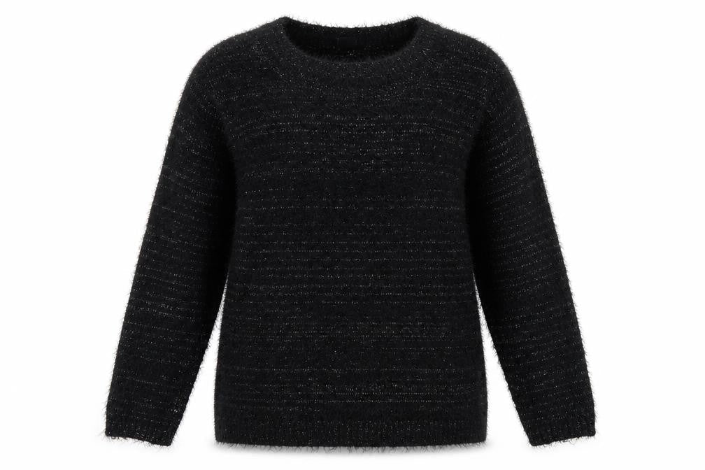 Wallis Womens Black Round Neck Acrylic Pullover Jumper Size M