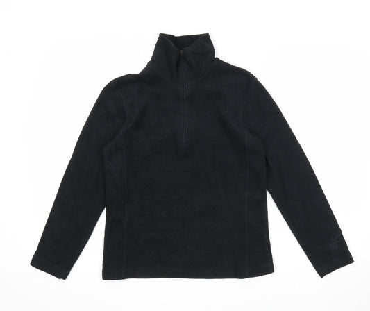 Snow Rock Womens Black Polyester Pullover Sweatshirt Size XS Zip