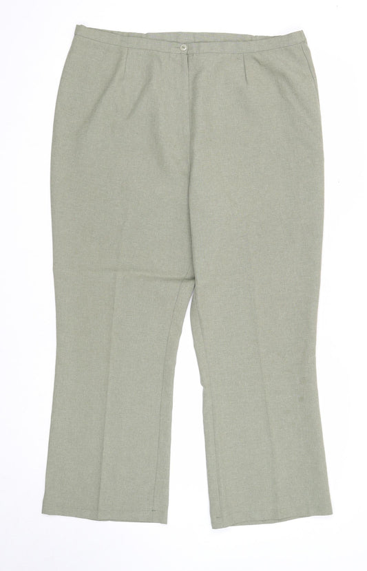 Agenda Womens Green Polyester Trousers Size 18 Regular Zip