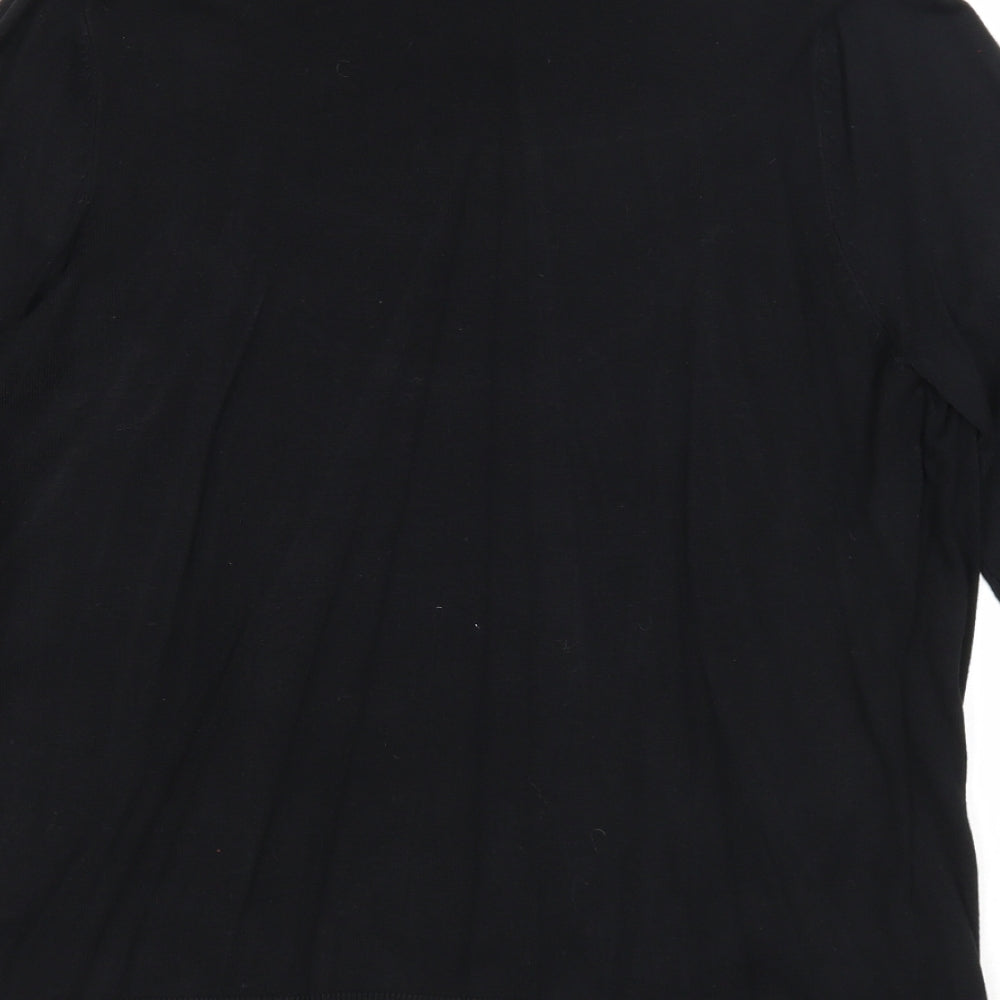 M&Co Womens Black Floral Viscose Basic Blouse Size S Scoop Neck - Twin Set