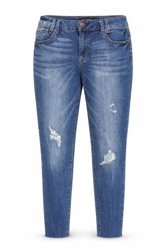 Womens Blue Cotton Skinny Jeans Size 6 Regular Zip