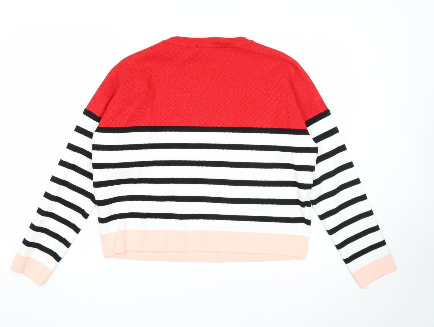 New Look Womens Multicoloured Round Neck Striped Viscose Pullover Jumper Size M