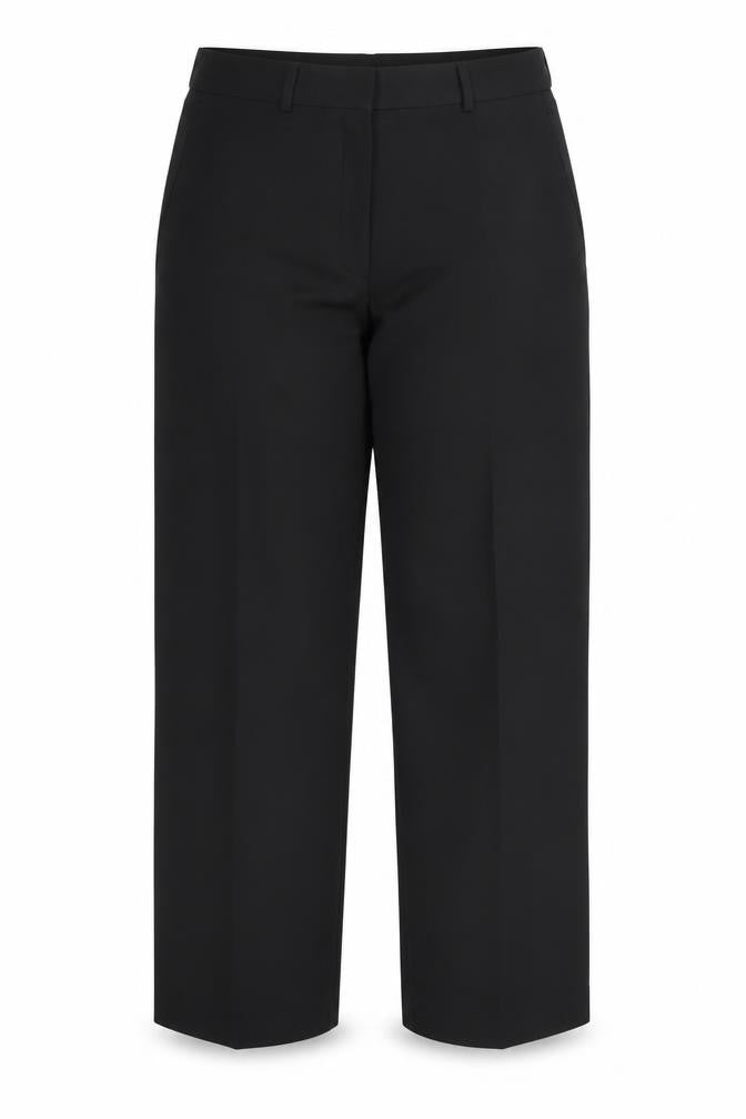 Preworn Womens Black Polyester Trousers Size 12 Regular Zip
