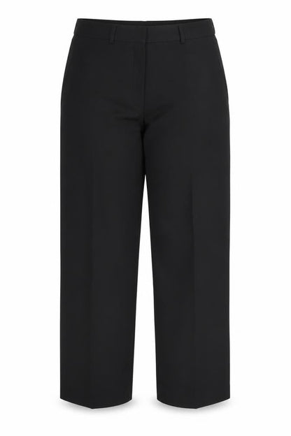 Preworn Womens Black Polyester Trousers Size 12 Regular Zip