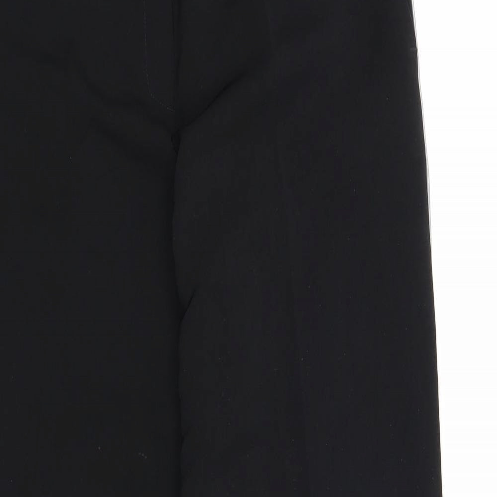 Preworn Womens Black Polyester Trousers Size 12 Regular Zip