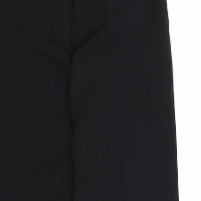 Preworn Womens Black Polyester Trousers Size 12 Regular Zip