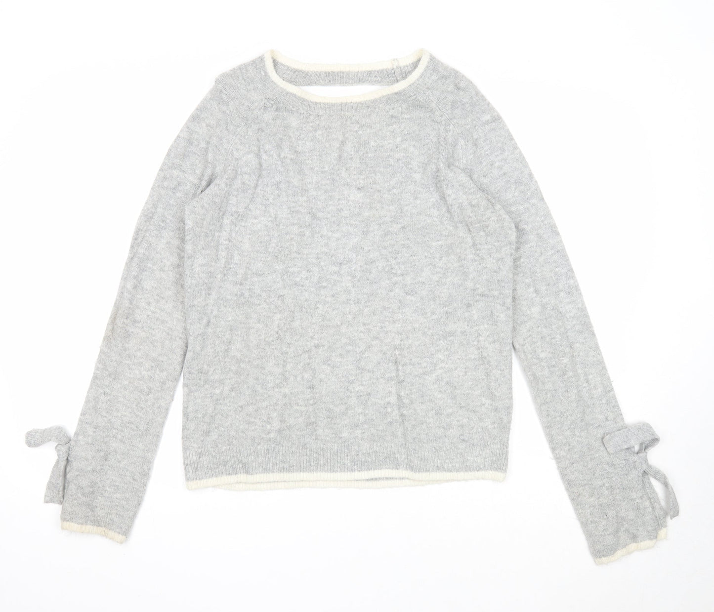 Dorothy Perkins Womens Grey Round Neck Acrylic Pullover Jumper Size 10