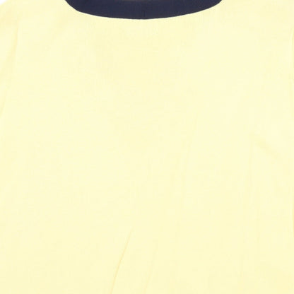 Roman Womens Yellow Viscose Basic T-Shirt Size M V-Neck
