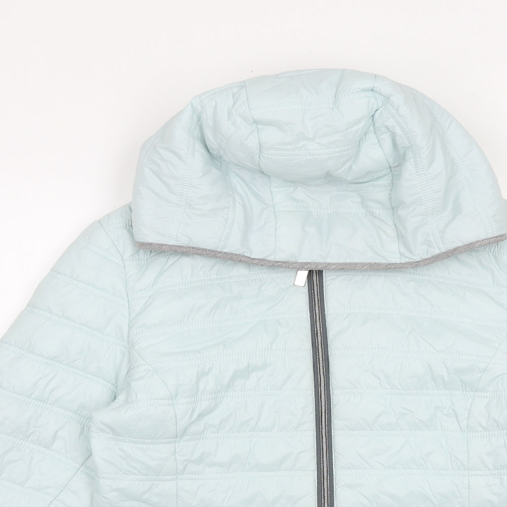 Farouche Womens Blue Puffer Jacket Jacket Size 10 Zip