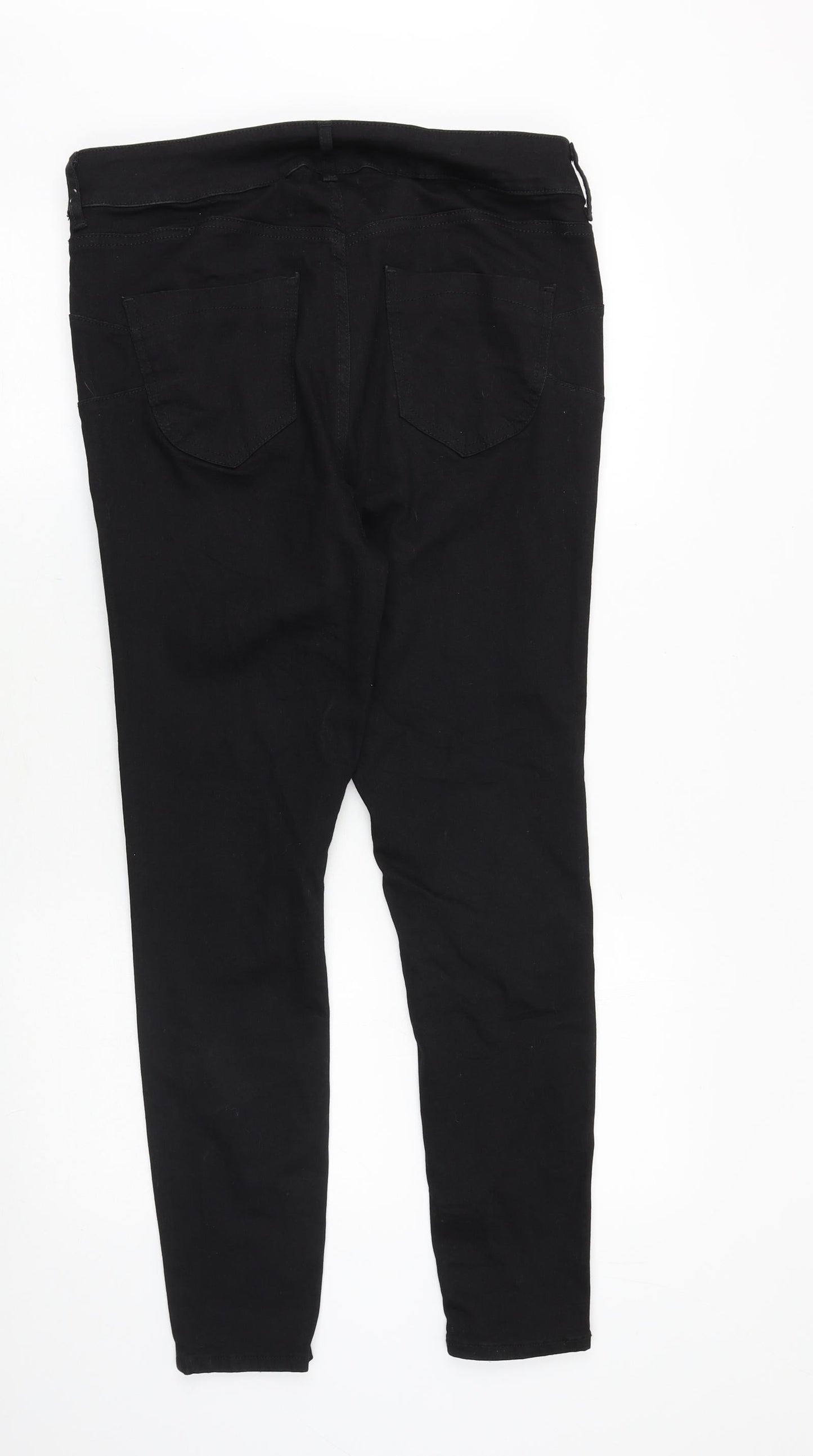 Very Womens Black Cotton Skinny Jeans Size 34 in Regular Button