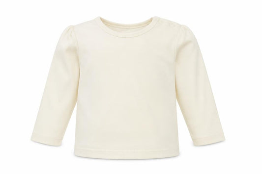 Nutmeg Baby Ivory Cotton Basic T-Shirt Size 9-12 Months Round Neck Snap