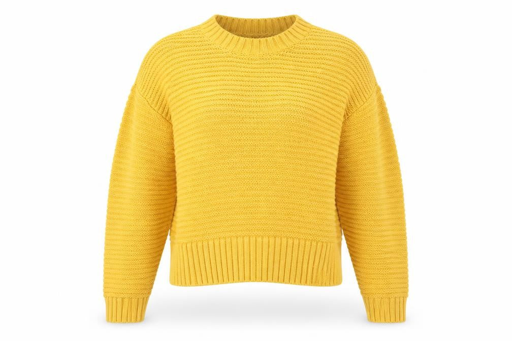 H&M Womens Yellow Round Neck Acrylic Pullover Jumper Size XS
