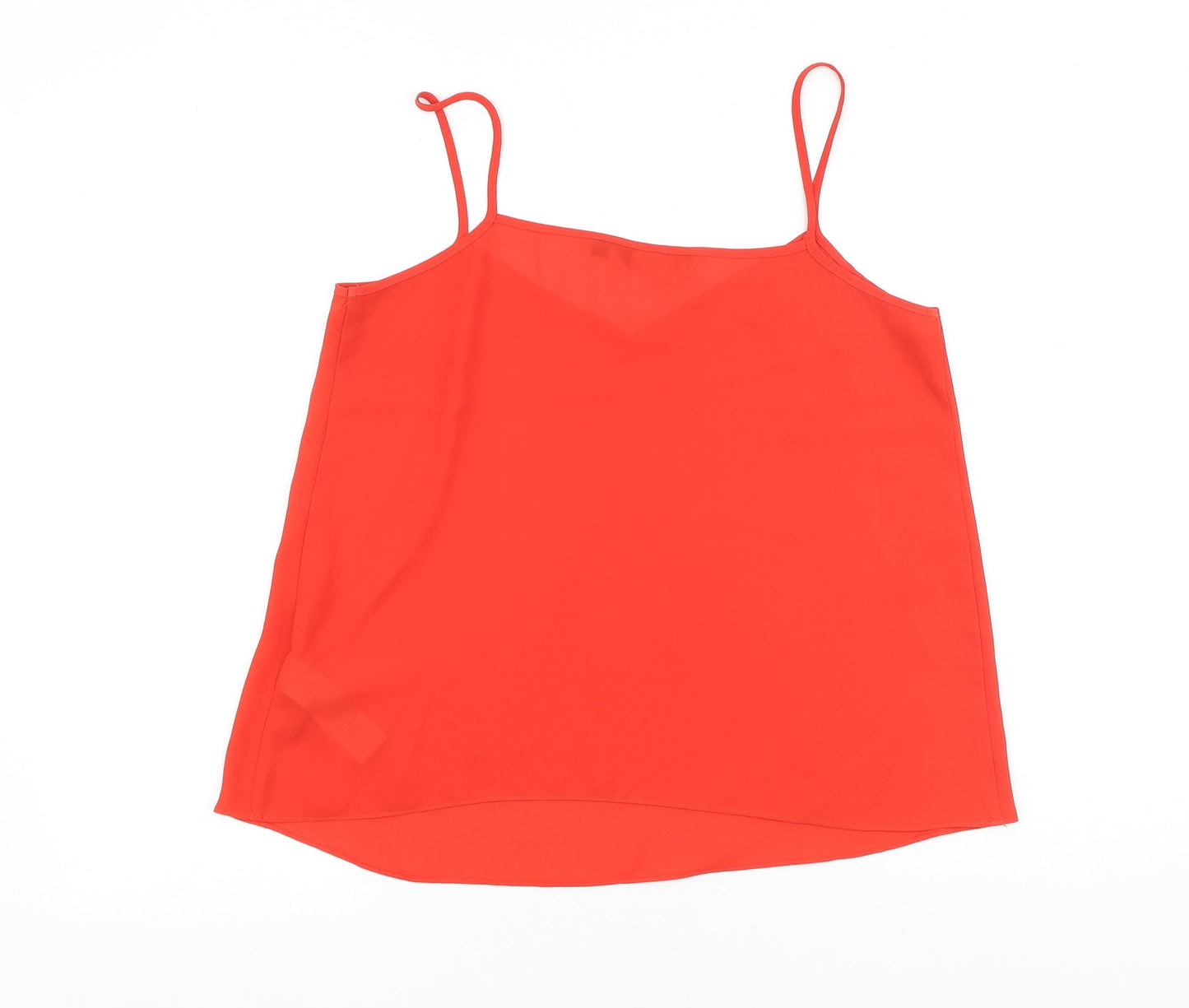 New Look Womens Red Polyester Basic Tank Size 10 V-Neck