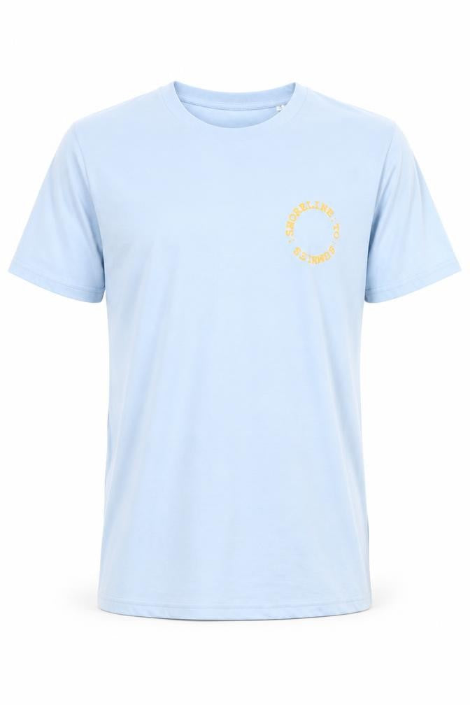 Stella Mens Blue Cotton T-Shirt Size S Round Neck