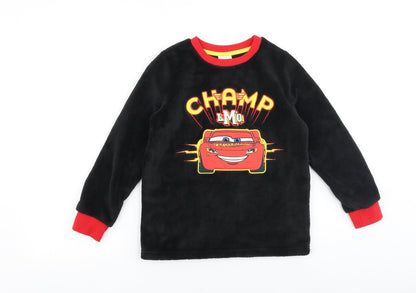 Preloved Disney Boys Black Polyester Pullover Sweatshirt Size 7-8 Years Pullover - Lightning McQueen - Front