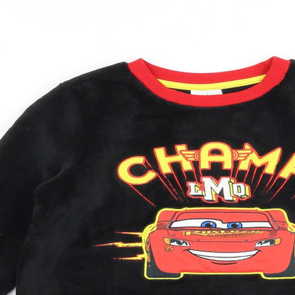 Preloved Disney Boys Black Polyester Pullover Sweatshirt Size 7-8 Years Pullover - Lightning McQueen - Detail