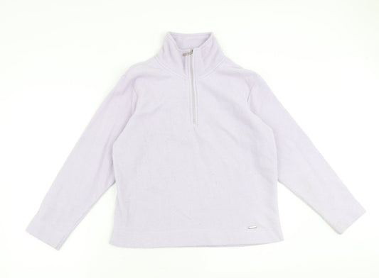 Active Womens Purple Polyester Pullover Sweatshirt Size 10 Zip