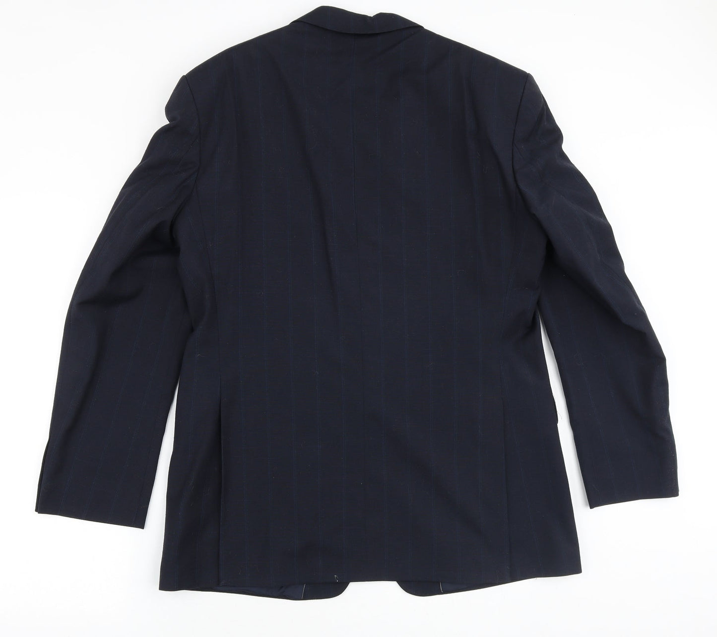 Bernhardt Mens Blue Striped Polyester Jacket Blazer Size 42 Regular