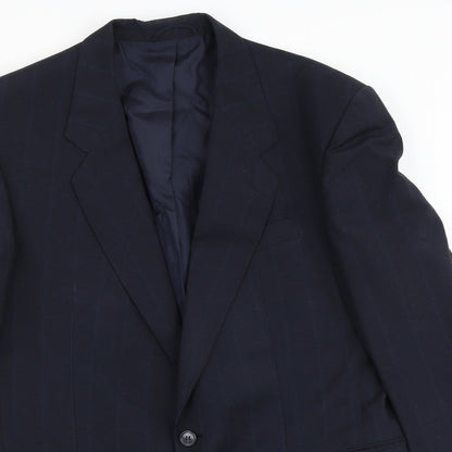 Bernhardt Mens Blue Striped Polyester Jacket Blazer Size 42 Regular
