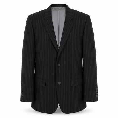 Avenue Mens Black Striped Viscose Jacket Blazer Size 38 Regular