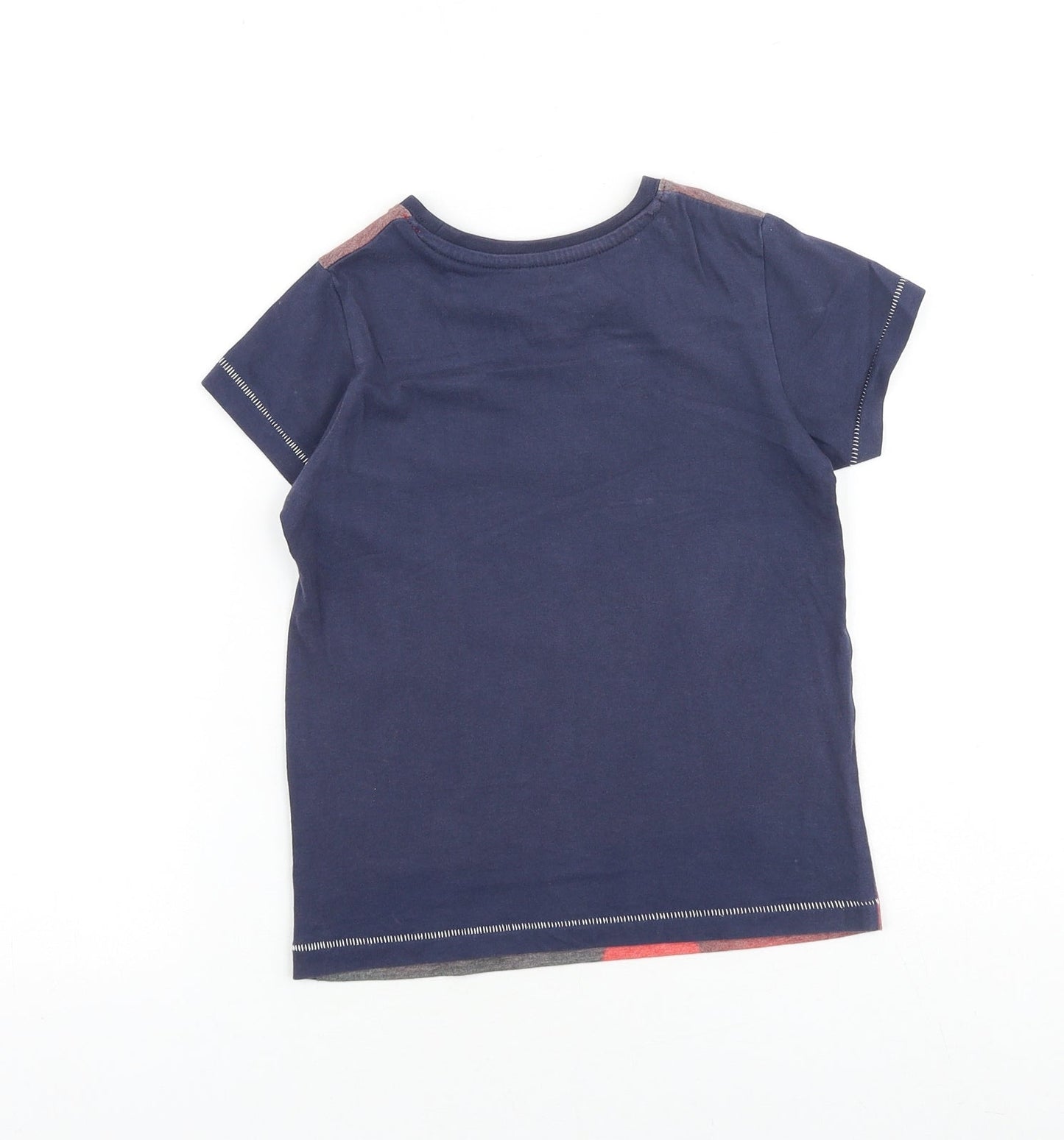 Matalan Boys Blue Geometric Cotton Basic T-Shirt Size 5 Years Round Neck Pullover - Kick It