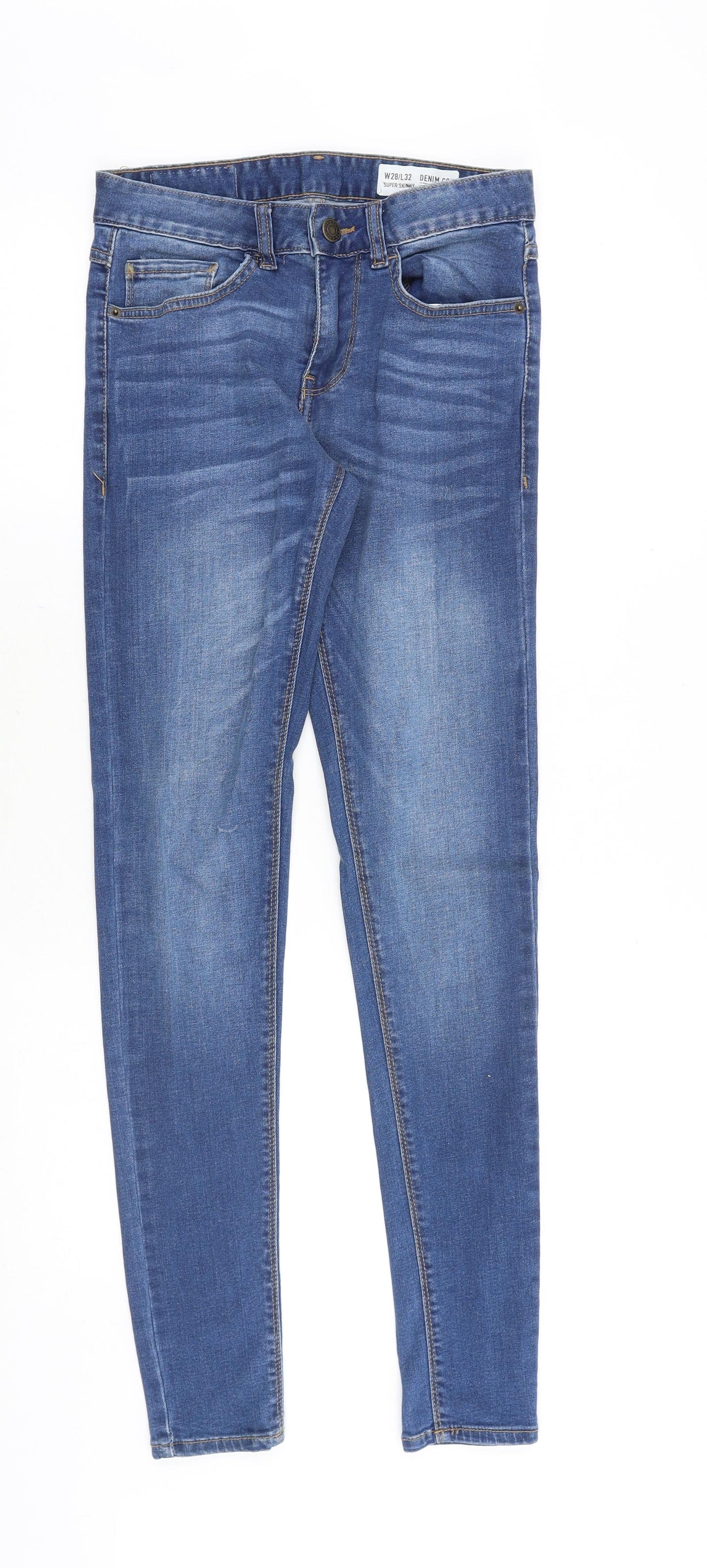 Denim & Co. Mens Blue Cotton Skinny Jeans Size 28 in Regular Zip
