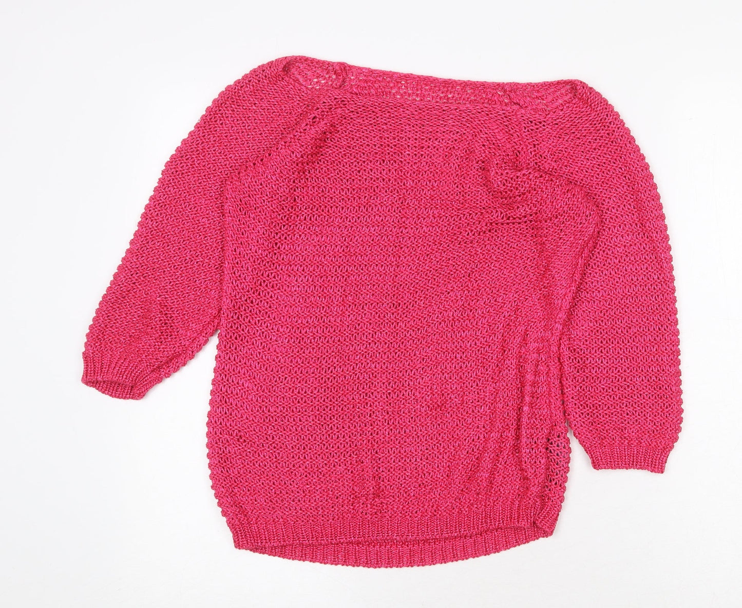 Per Una Womens Pink Boat Neck Acrylic Pullover Jumper Size M