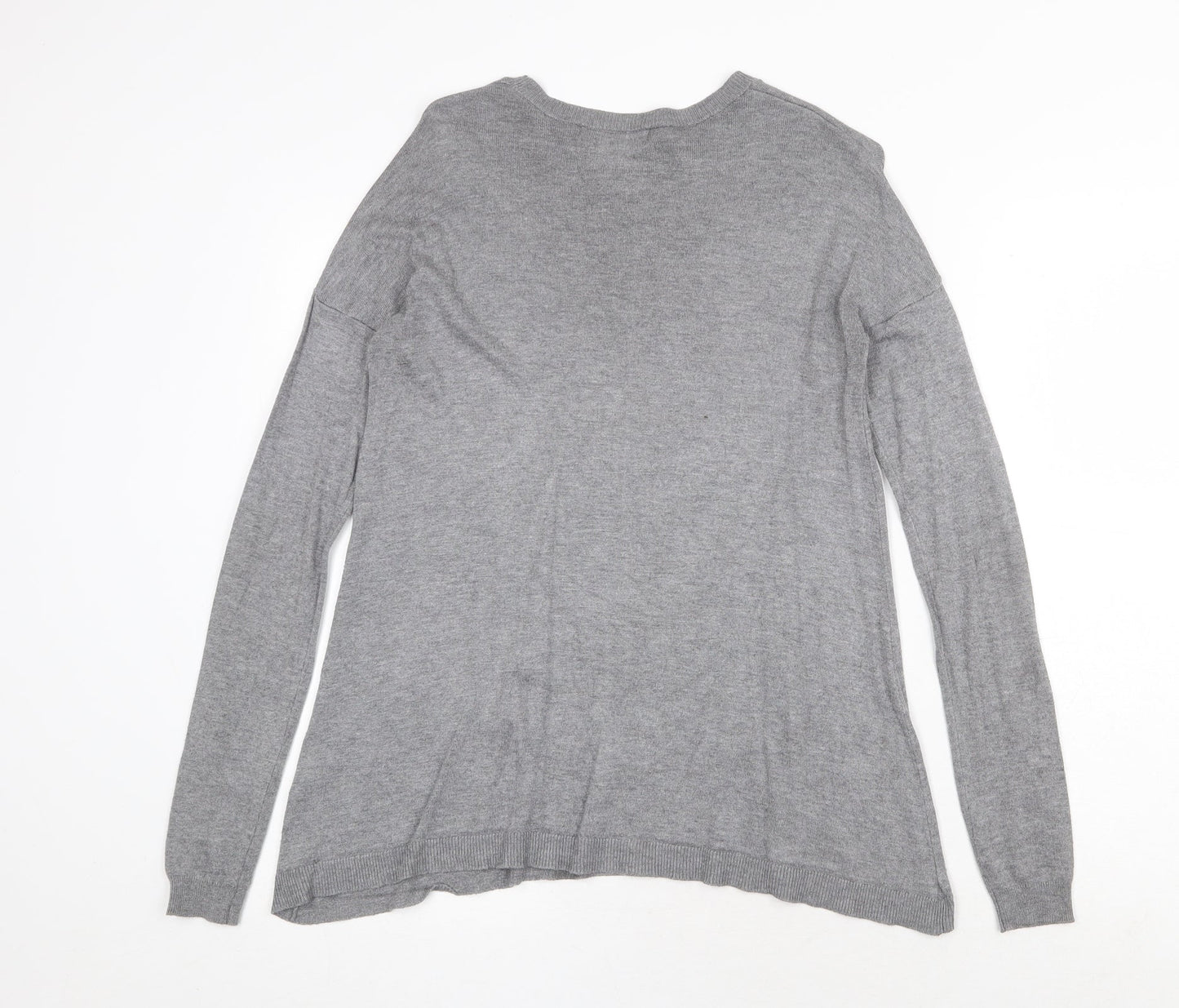 Atmosphere Womens Grey Round Neck Viscose Pullover Jumper Size 8