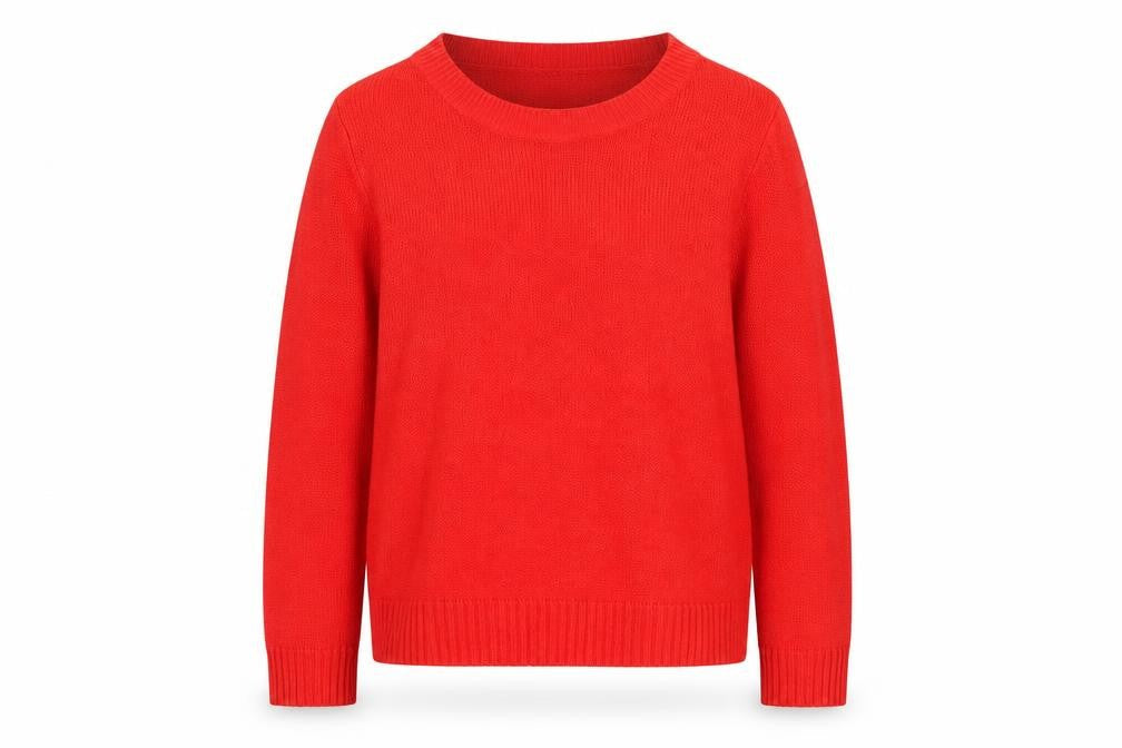 H&M Womens Red Round Neck Acrylic Pullover Jumper Size M